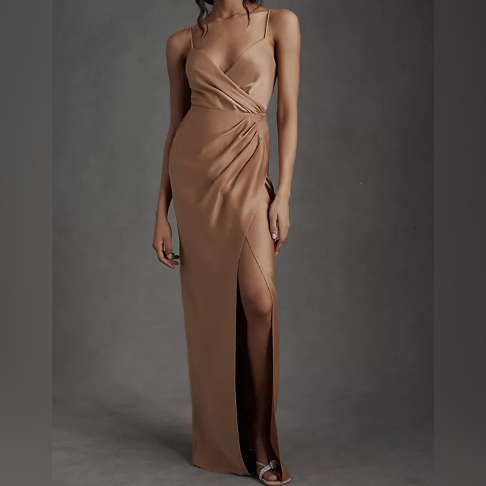BHLDN satin charmeusse dress